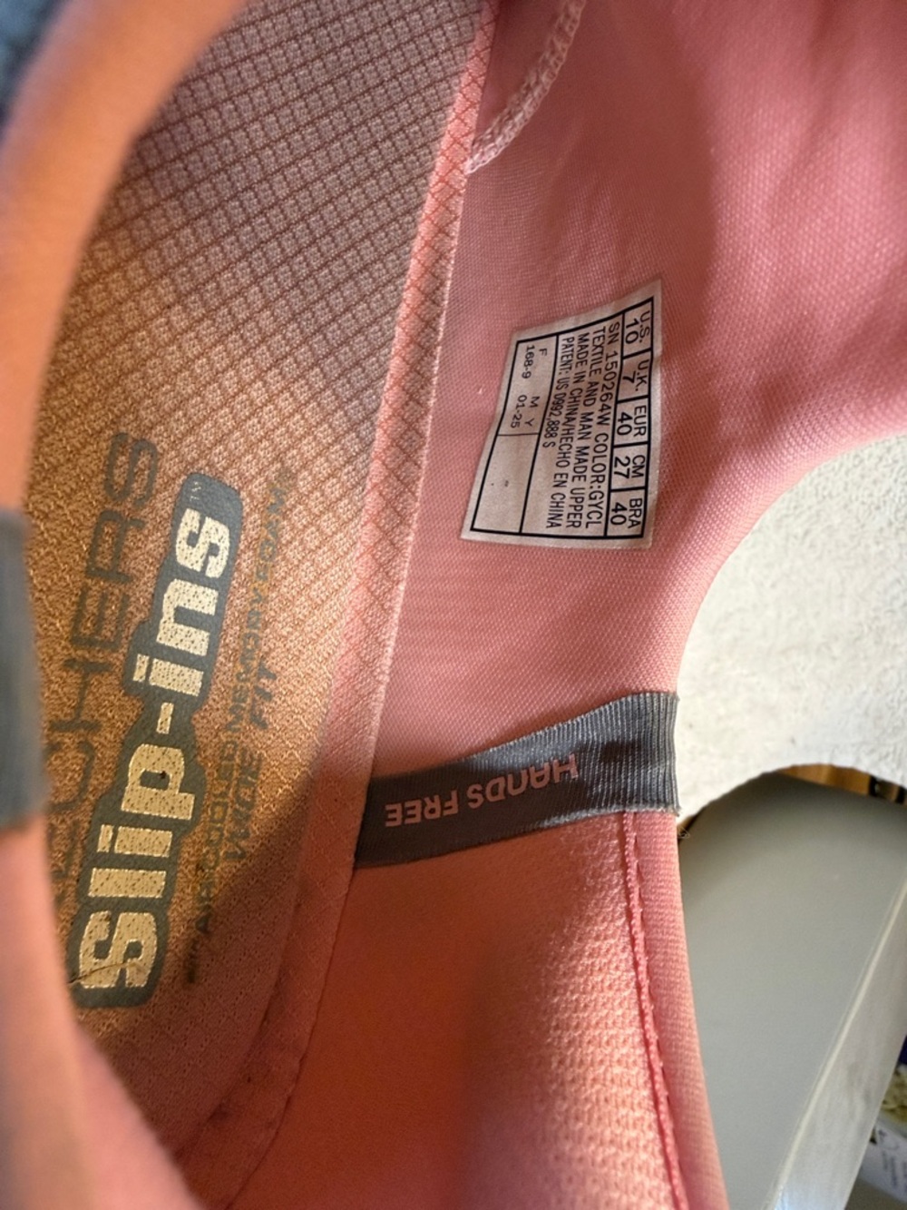 Skechers Women's Gray Knit Slip-On Athletic Shoes with Pink Trim - Picture 5 of 5